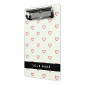 Red Hearts Pattern, Liefde, Jouw naam, Personalise Mini Klembord (Angled2)
