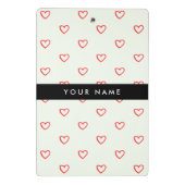 Red Hearts Pattern, Liefde, Jouw naam, Personalise Mini Klembord (Achterkant)