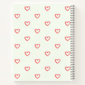 Red Hearts Pattern, Liefde, Jouw naam, Personalise Notitieboek (Achterkant)