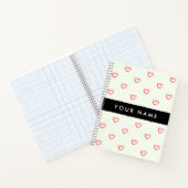 Red Hearts Pattern, Liefde, Jouw naam, Personalise Notitieboek (Binnen)