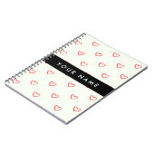 Red Hearts Pattern, Liefde, Jouw naam, Personalise Notitieboek (Linkerzijde)