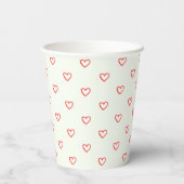 Red Hearts Pattern, Liefde, Jouw naam, Personalise Papieren Bekers (Achterkant)