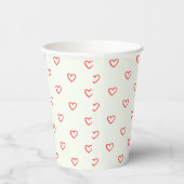 Red Hearts Pattern, Liefde, Jouw naam, Personalise Papieren Bekers (Rechts)