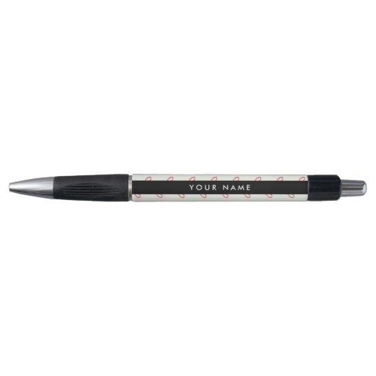 Red Hearts Pattern, Liefde, Jouw naam, Personalise Pen (Voorkant)