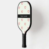 Red Hearts Pattern, Liefde, Jouw naam, Personalise Pickleball Paddle (Links)