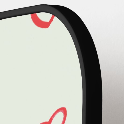 Red Hearts Pattern, Liefde, Jouw naam, Personalise Pickleball Paddle (Links Detail)