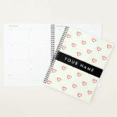 Red Hearts Pattern, Liefde, Jouw naam, Personalise Planner (Display)