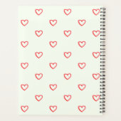 Red Hearts Pattern, Liefde, Jouw naam, Personalise Planner (Achterkant)