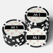 Red Hearts Pattern, Liefde, Jouw naam, Personalise Poker Chips (Opstapeling)