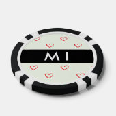 Red Hearts Pattern, Liefde, Jouw naam, Personalise Poker Chips (Enkel)