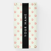 Red Hearts Pattern, Liefde, Jouw naam, Personalise Spandoek (Verticaal)