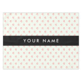 Red Hearts Pattern, Liefde, Jouw naam, Personalise Tafelkleed (Voorkant (Horizontaal))