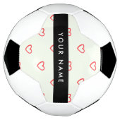 Red Hearts Pattern, Liefde, Jouw naam, Personalise Voetbal (Gedraaid)
