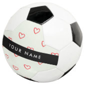 Red Hearts Pattern, Liefde, Jouw naam, Personalise Voetbal (Drie kwart)