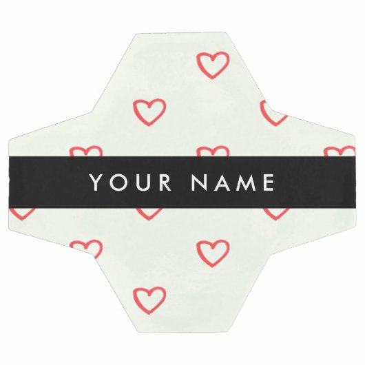 Red Hearts Pattern, Liefde, Jouw naam, Personalise Voetbal (Enkel)