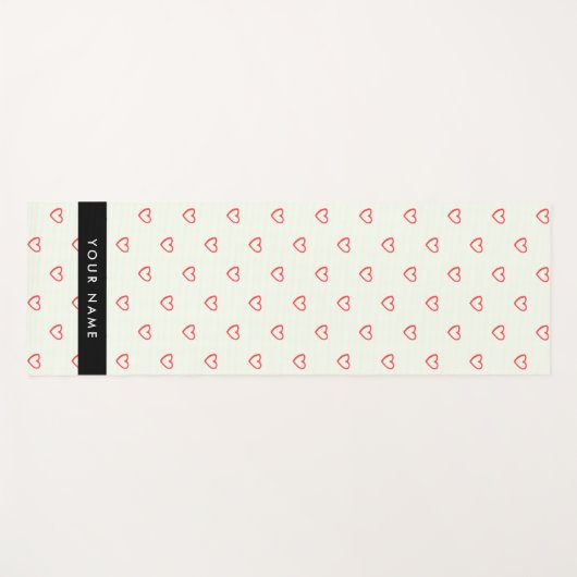 Red Hearts Pattern, Liefde, Jouw naam, Personalise Yogamat (Voorkant (horizontaal))