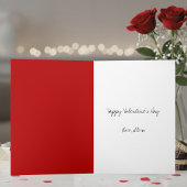Red Hearts Pattern Love Script Happy Valentine's Kaart