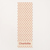 Red Hearts Pattern on Cream Background Yoga Mat (Voorkant)