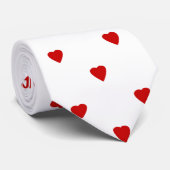 Red Hearts Pattern op een witte achtergrond. Stropdas (Opgerold)