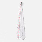Red Hearts Pattern op een witte achtergrond. Stropdas (Achterkant)