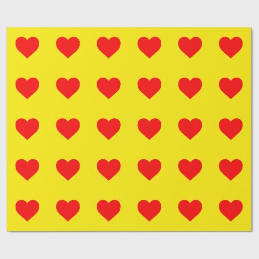 Red Hearts Pattern Pop Art Cadeaupapier (Vlak)