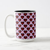 Red Hearts Pattern Red en Roze koffie Mok (Links)