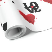 Red Hearts Pattern Valentijnsdag Cadeaupapier (Rol Hoek)