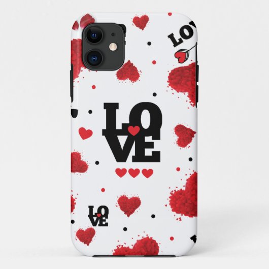 Red Hearts Pattern Valentijnsdag Case-Mate iPhone Case (Achterkant)
