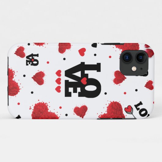 Red Hearts Pattern Valentijnsdag Case-Mate iPhone Case (Achterkant (horizontaal))