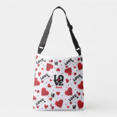 Red Hearts Pattern Valentijnsdag Crossbody Tas (Voorkant)