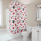 Red Hearts Pattern Valentijnsdag Douchegordijn (In situ)