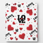 Red Hearts Pattern Valentijnsdag Fotoplaat (Voorkant)