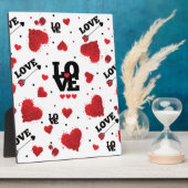 Red Hearts Pattern Valentijnsdag Fotoplaat (Zijkant)