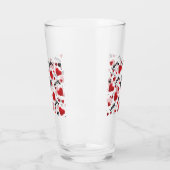 Red Hearts Pattern Valentijnsdag Glas (Links)