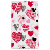 Red Hearts Pattern Valentijnsdag Klein Cadeauzakje (Achterkant)