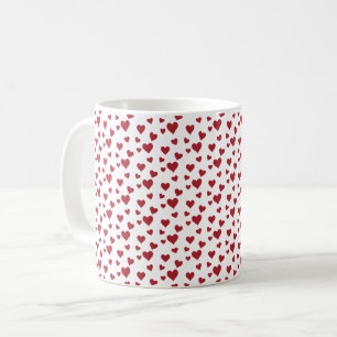 Red Hearts Pattern Valentijnsdag Koffiemok