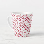 Red Hearts Pattern Valentijnsdag Latte Mok (Linkerhoek)