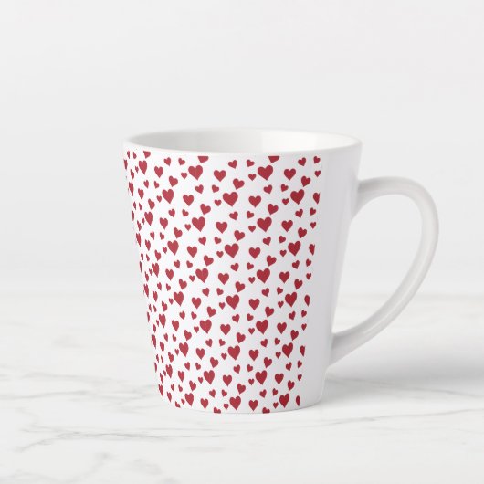 Red Hearts Pattern Valentijnsdag Latte Mok (Rechts)