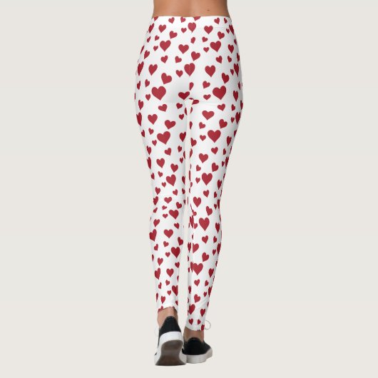 Red Hearts Pattern Valentijnsdag Leggings (Achterkant)