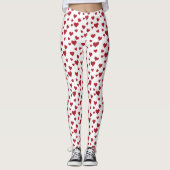 Red Hearts Pattern Valentijnsdag Leggings (Voorkant)