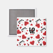 Red Hearts Pattern Valentijnsdag Magneet (Voorkant / Achterkant)