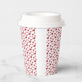 Red Hearts Pattern Valentijnsdag Papieren Bekers (Rechts)
