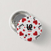 Red Hearts Pattern Valentijnsdag Ronde Button 3,2 Cm (Voorkant /achterkant)