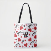 Red Hearts Pattern Valentijnsdag Tote Bag (Voorkant)