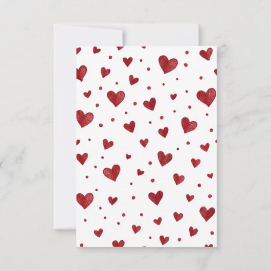 Red Hearts Pattern Valentine's Day Custom Card Bedankkaart (Achterkant)