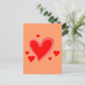 Red Hearts Peace Love Destiny Briefkaart (Staand voorkant)