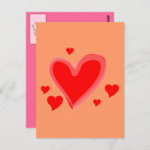 Red Hearts Peace Love Destiny Briefkaart (Voorkant / Achterkant)