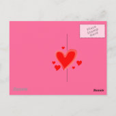 Red Hearts Peace Love Destiny Briefkaart (Achterkant)