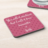 Red Hearts Personalized Beverage Coaster Bier Onderzetter (Linkerzijde)