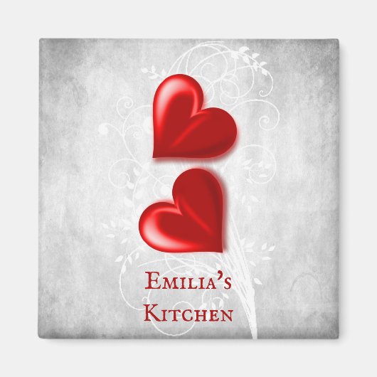 Red Hearts Personalized Magnet (Voorkant)